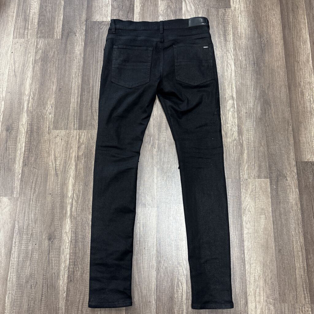Amiri jean oblique logo Black wax