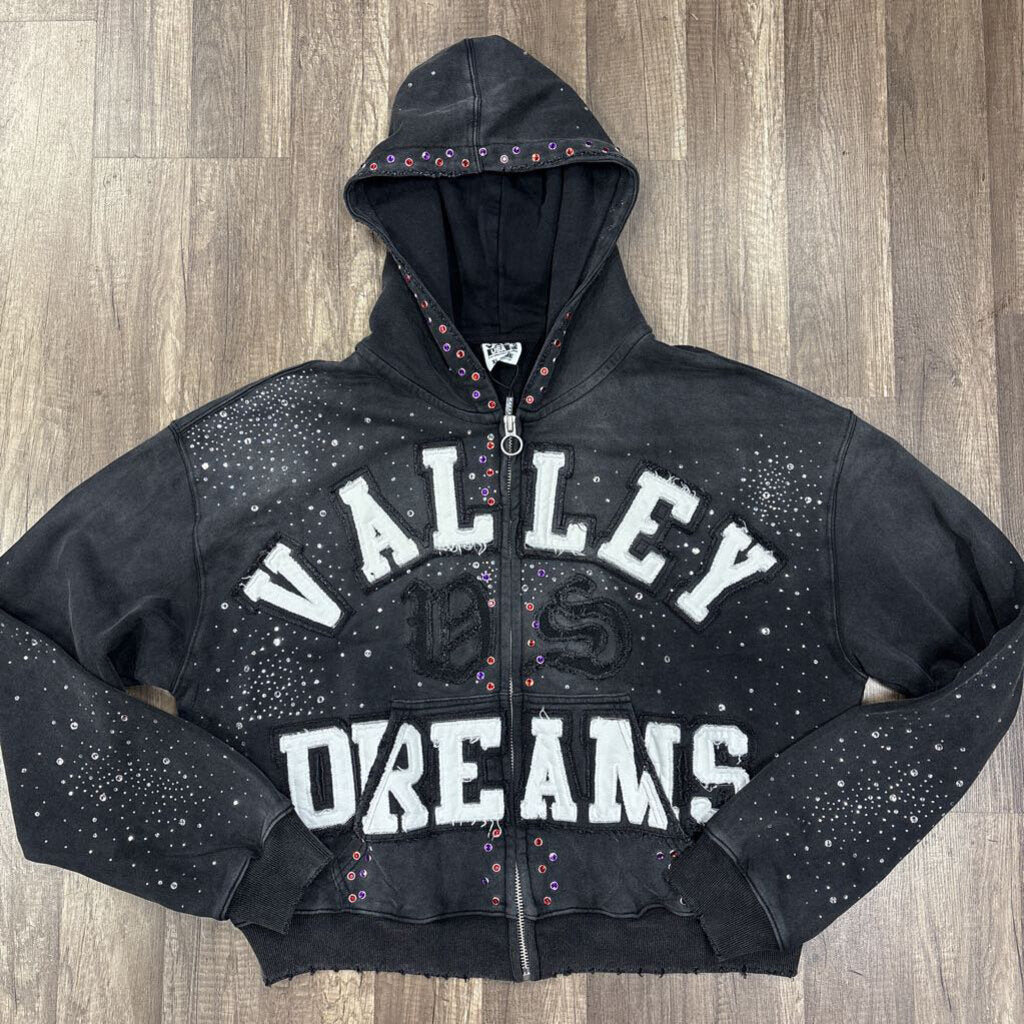 Valley dream rhinestone zip up hoodie