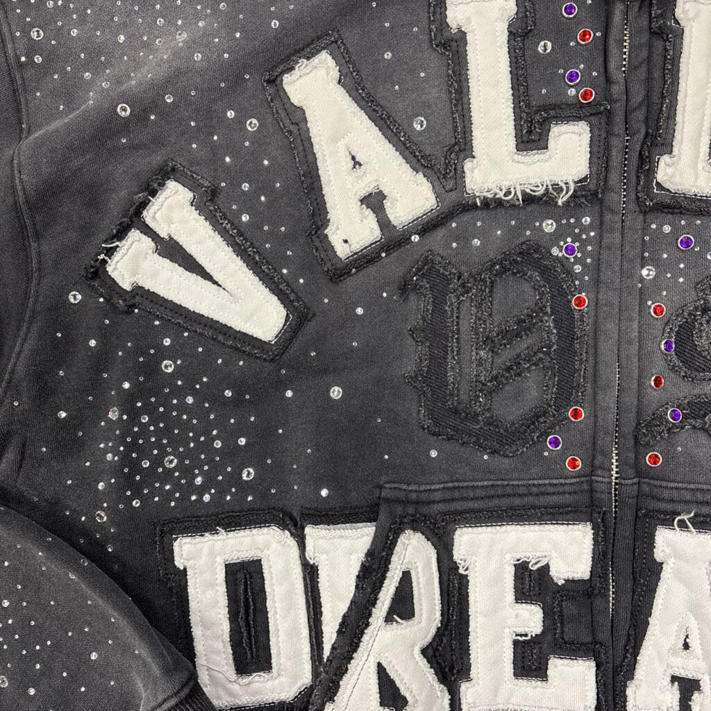 Valley dream rhinestone zip up hoodie