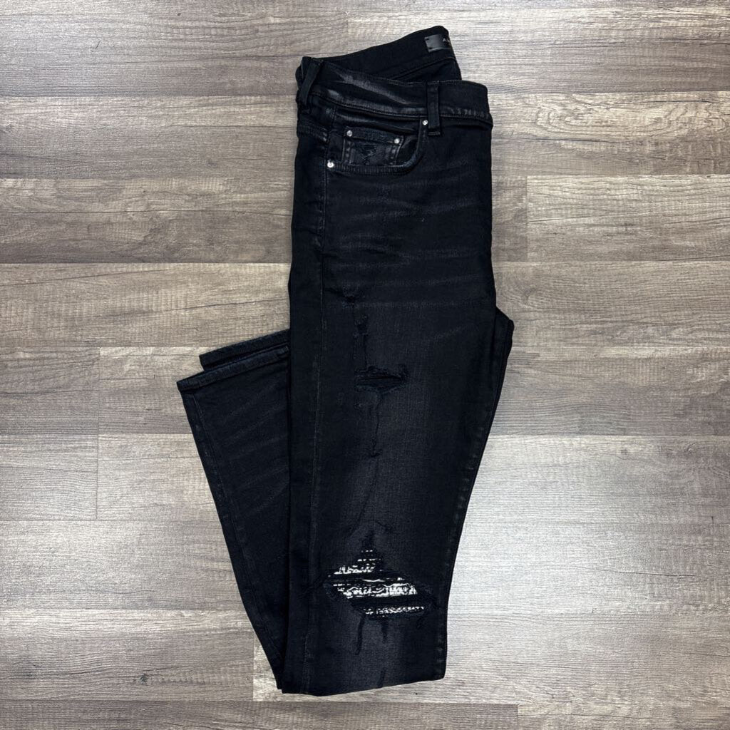 Amiri jean MX 1 black white knit patch