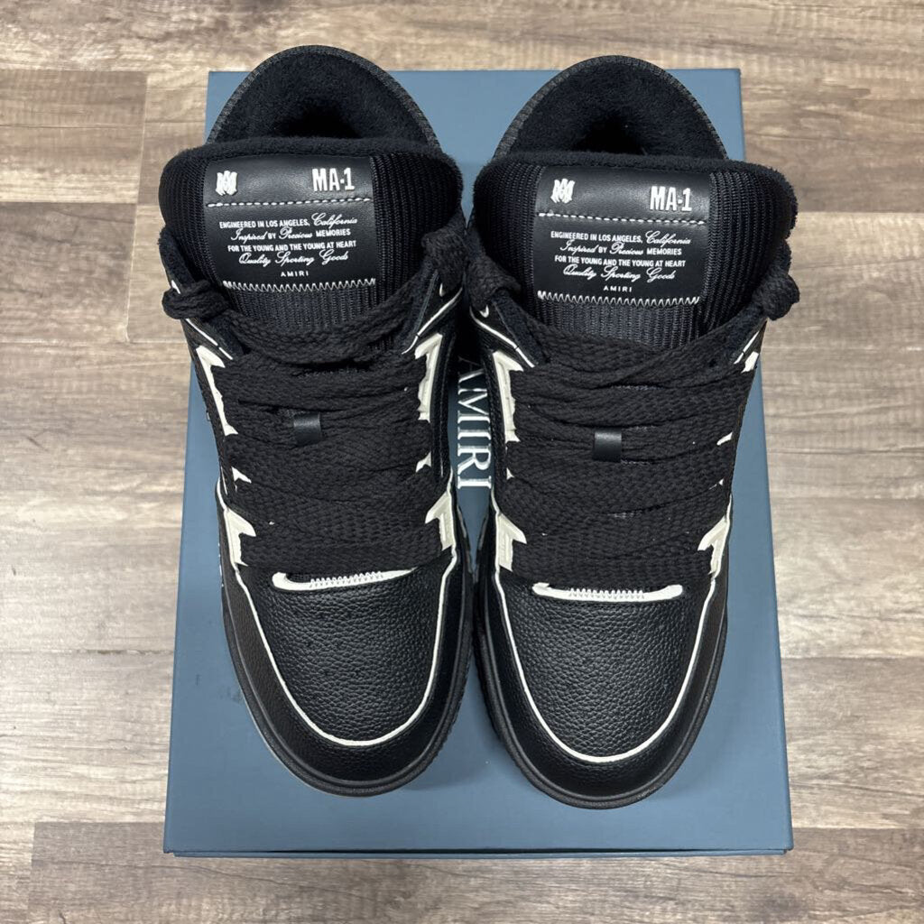 Amiri MA 1 leather low black white