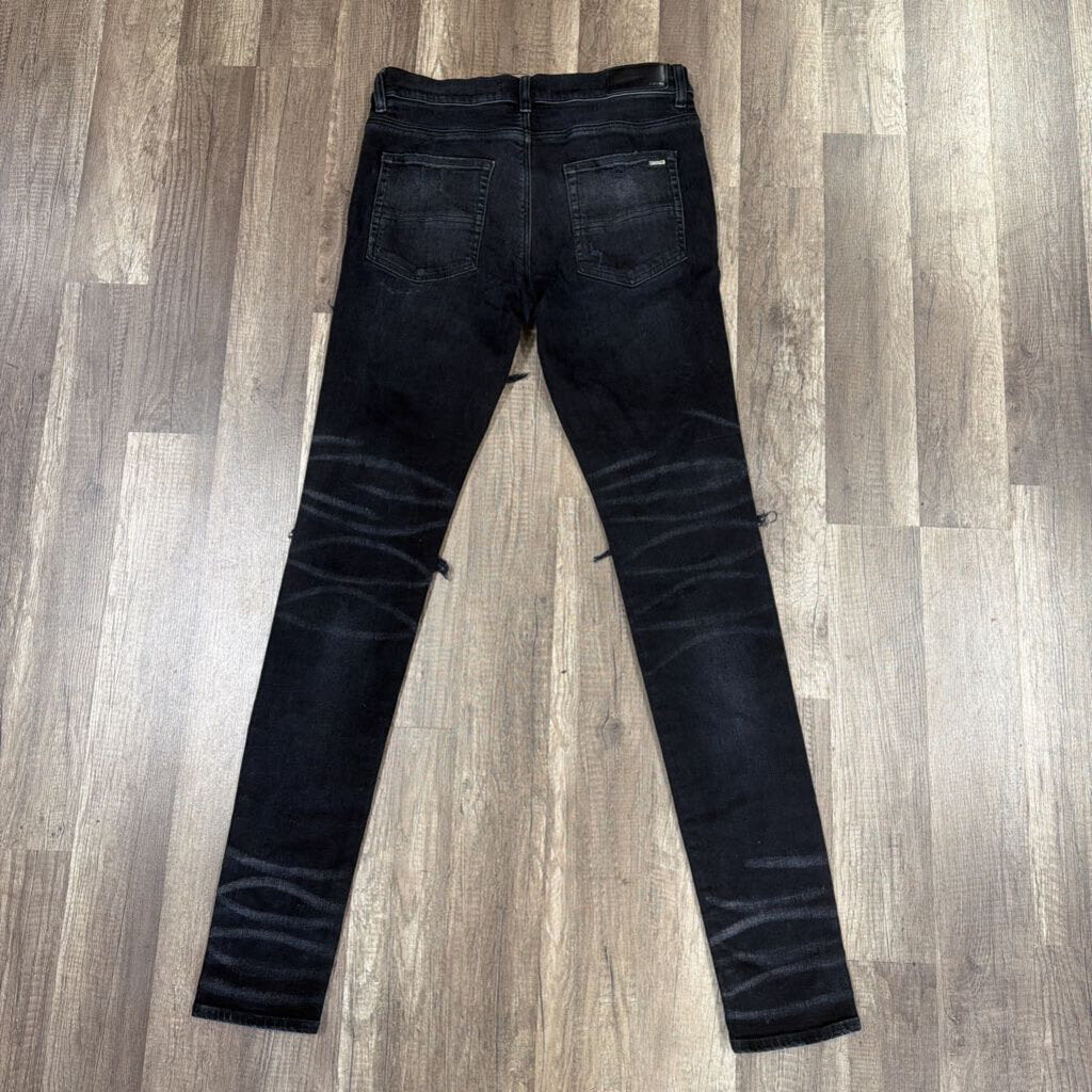 Amiri MX1 Black Jeans Blue Patch
