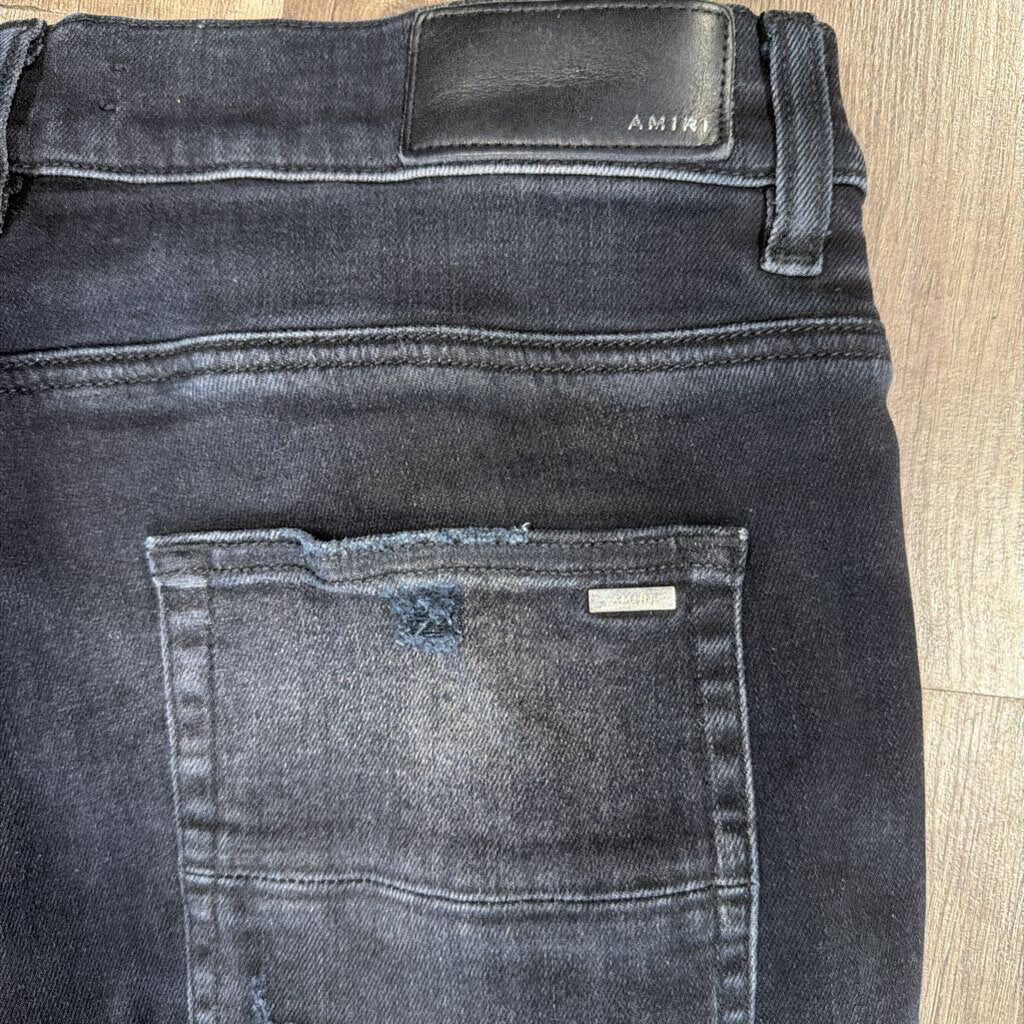 Amiri MX1 Black Jeans Blue Patch