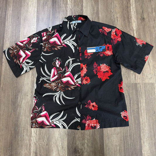 Prada Hawaiian Shirt Black Red