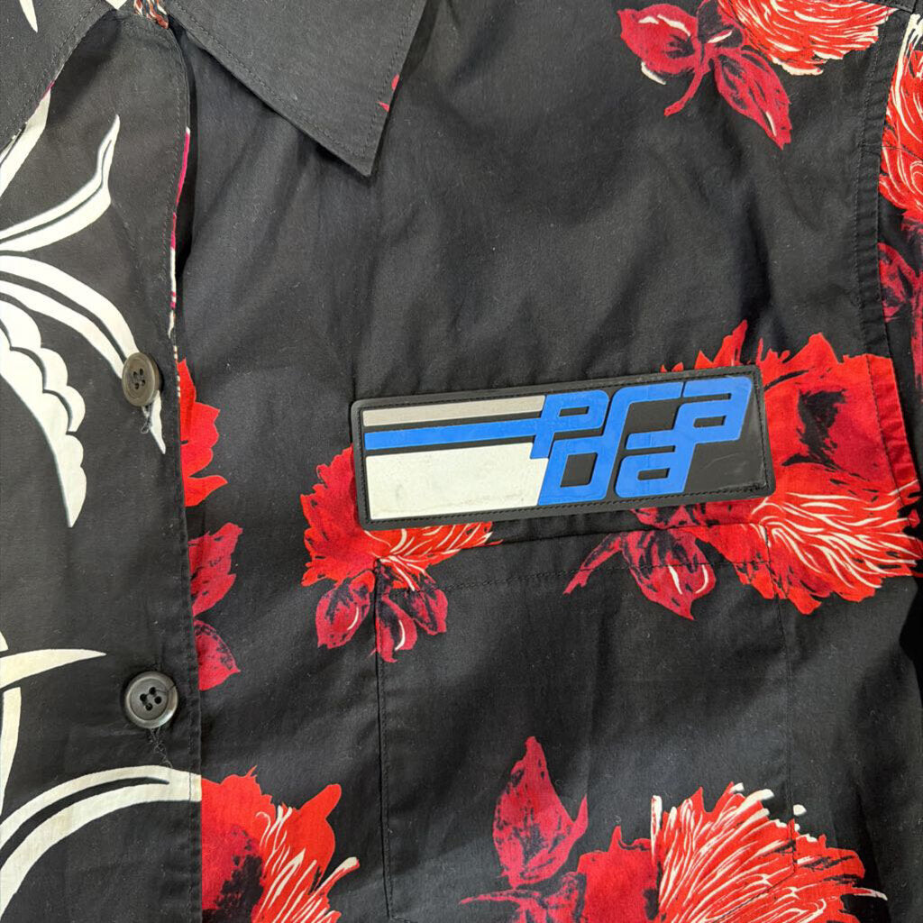 Prada Hawaiian Shirt Black Red
