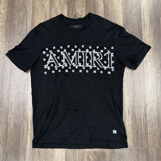 Amiri Paisley Logo Shirt Black