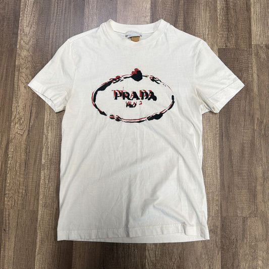 Prada Shirt White Embroidered Logo