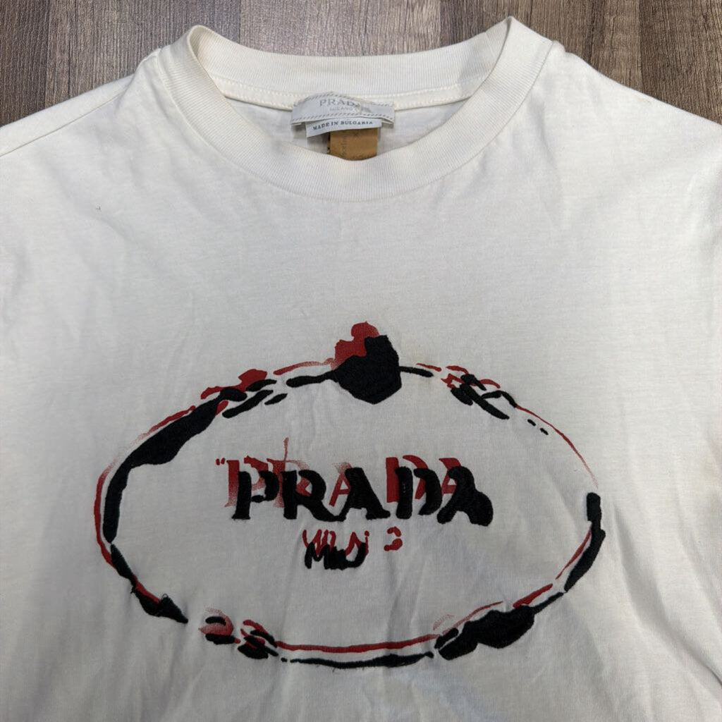 Prada Shirt White Embroidered Logo