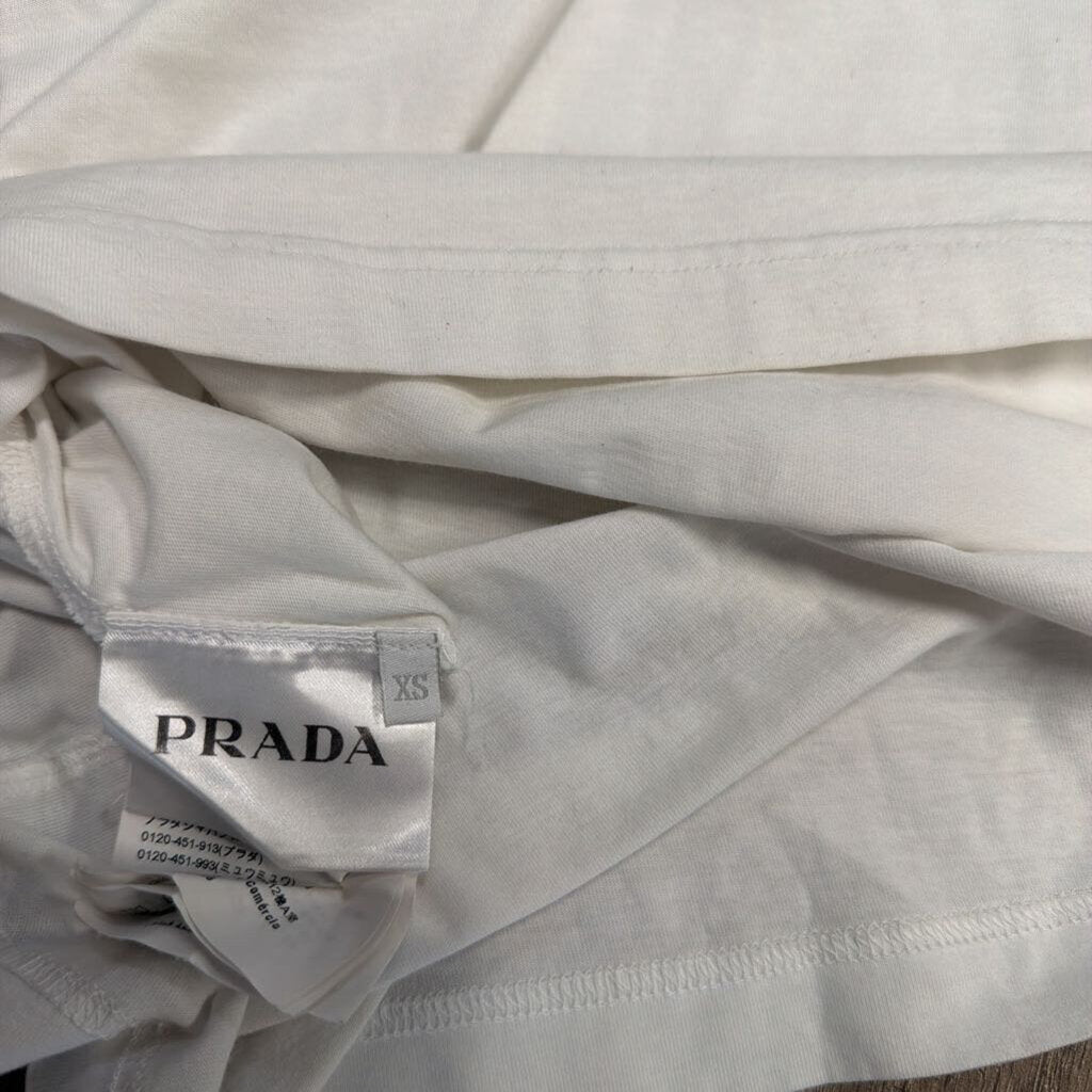Prada Shirt White Embroidered Logo