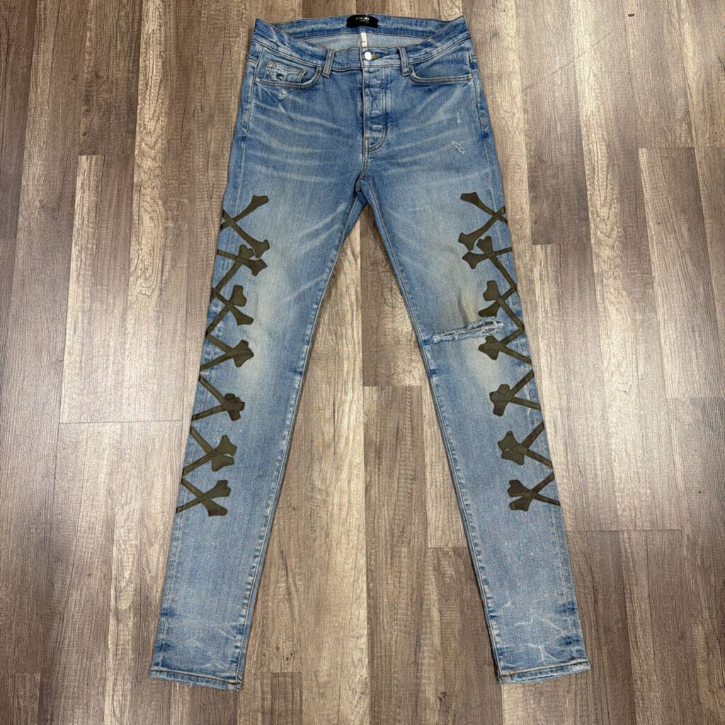 Amiri Jean Green Crossbone