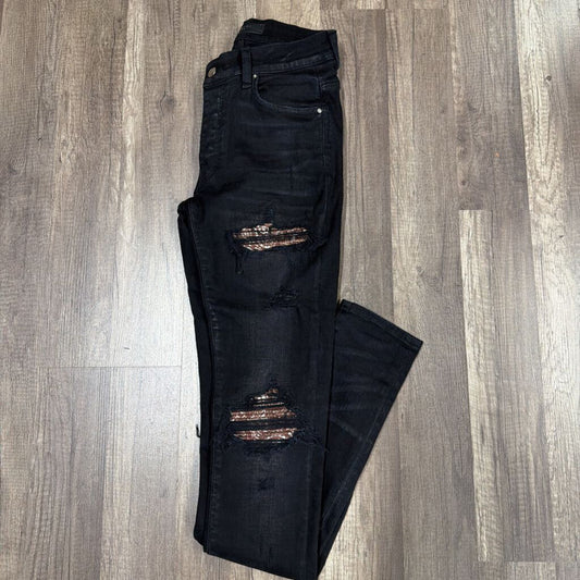 Amiri Mx-1 Jeans Black Brown Bandana Patch