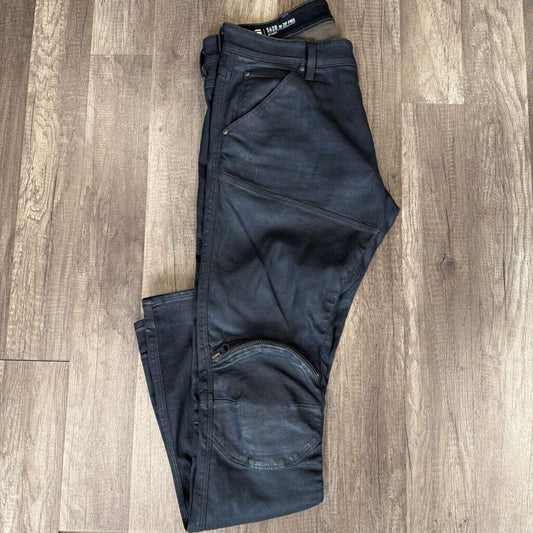 Gstar 3D Knee Zip Black Wax