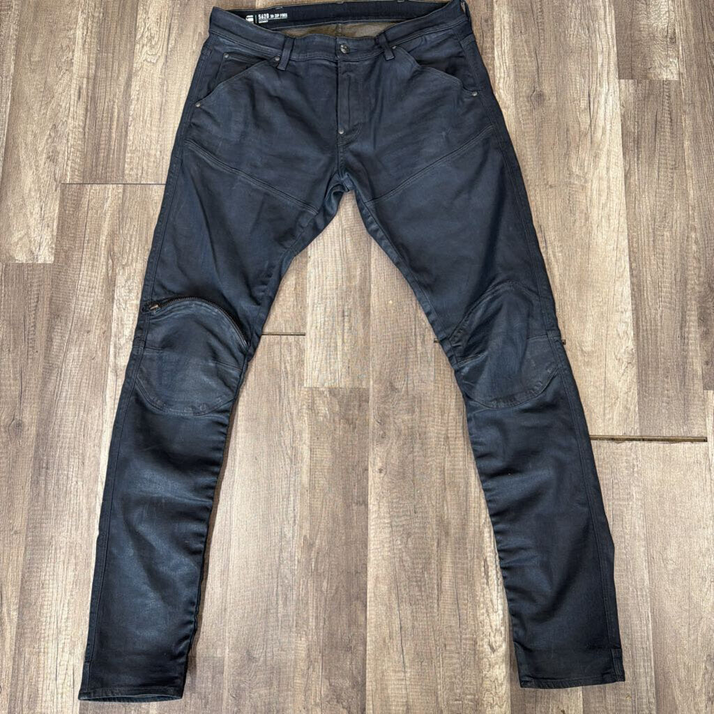 Gstar 3D Knee Zip Black Wax