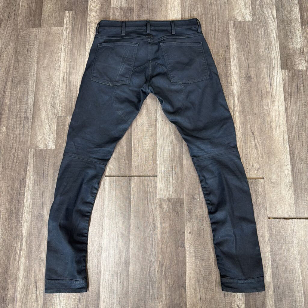 Gstar 3D Knee Zip Black Wax