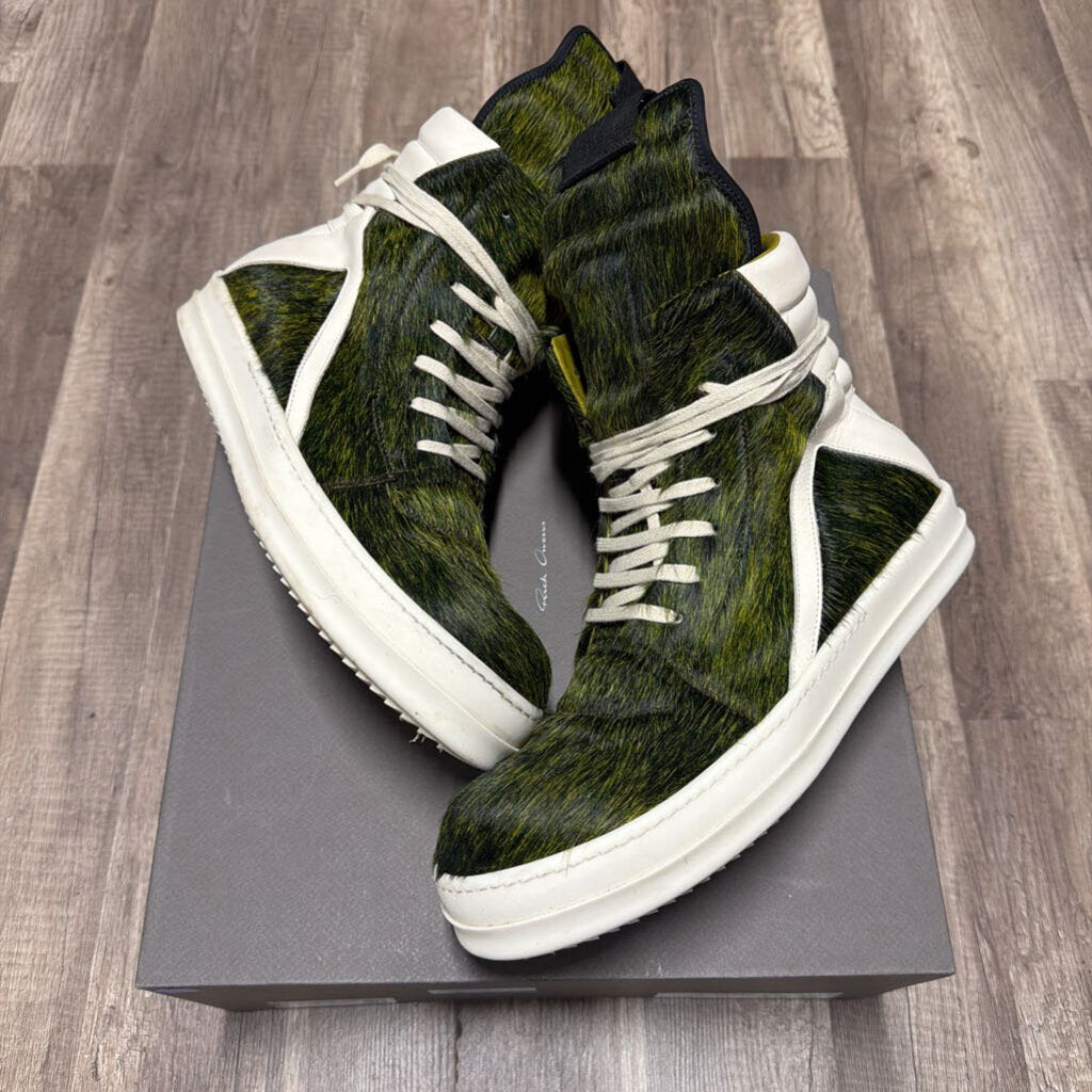 Rick Owens Geobasket Fuzzy Green