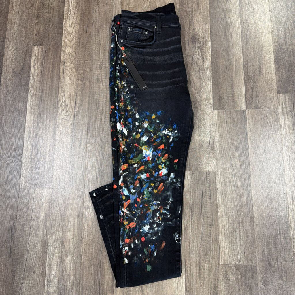 Amiri Jeans Black Paint Splatter