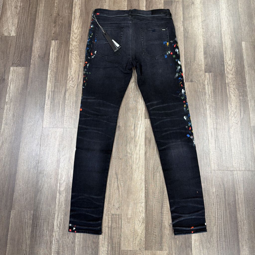 Amiri Jeans Black Paint Splatter