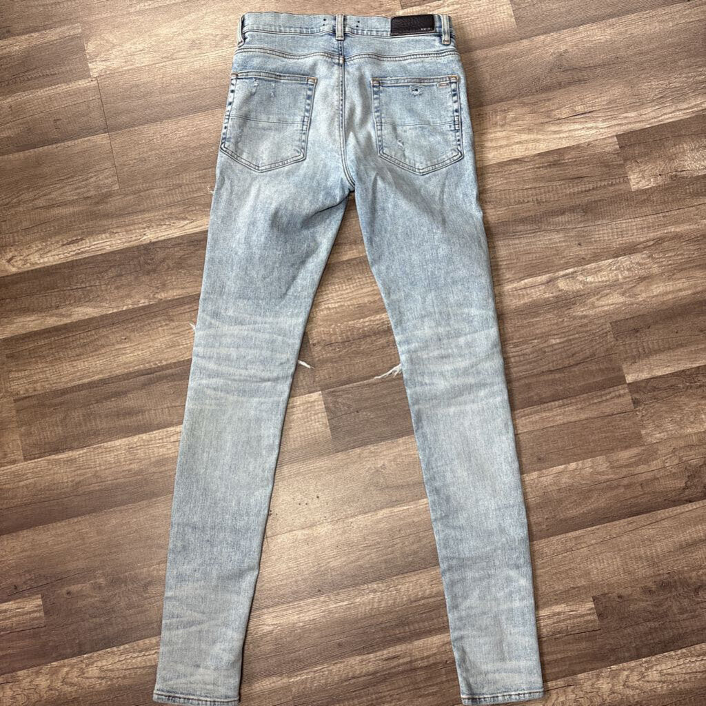 Amiri Jeans MX 1 blue glitter patch