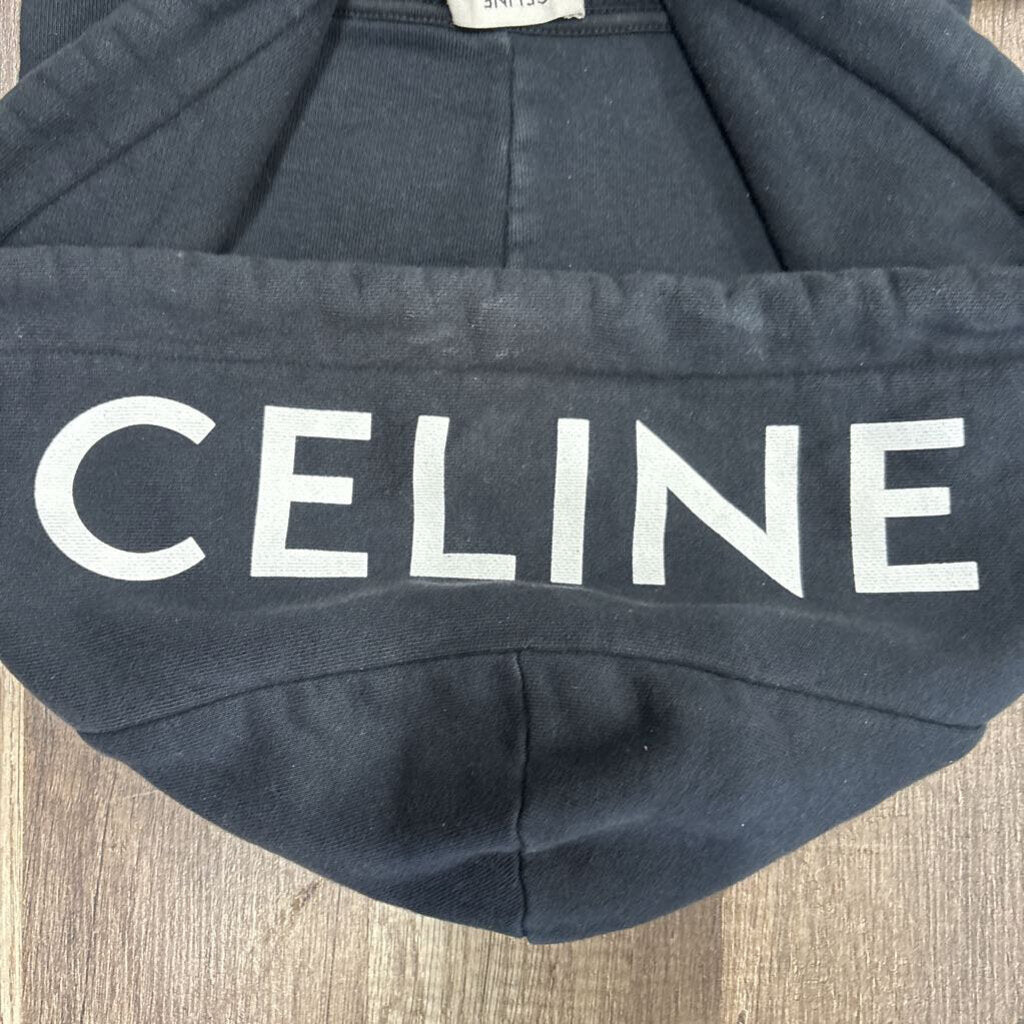 Celine zip up hoodie black
