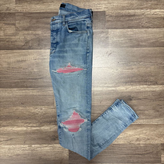 Amiri Jean Blue MX1 Pink Patch