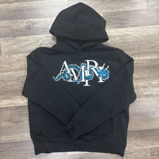 Amiri Hoodie Staggered Logo Black