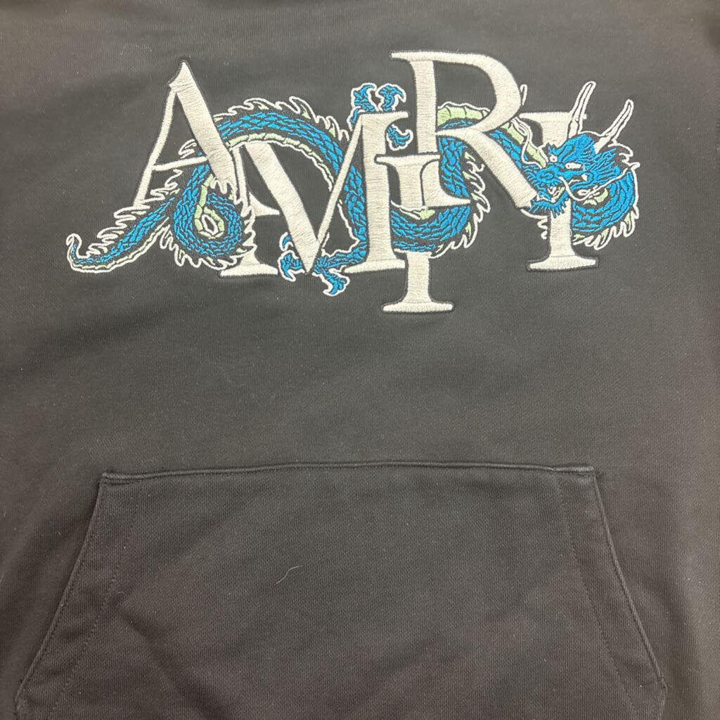 Amiri Hoodie Staggered Logo Black