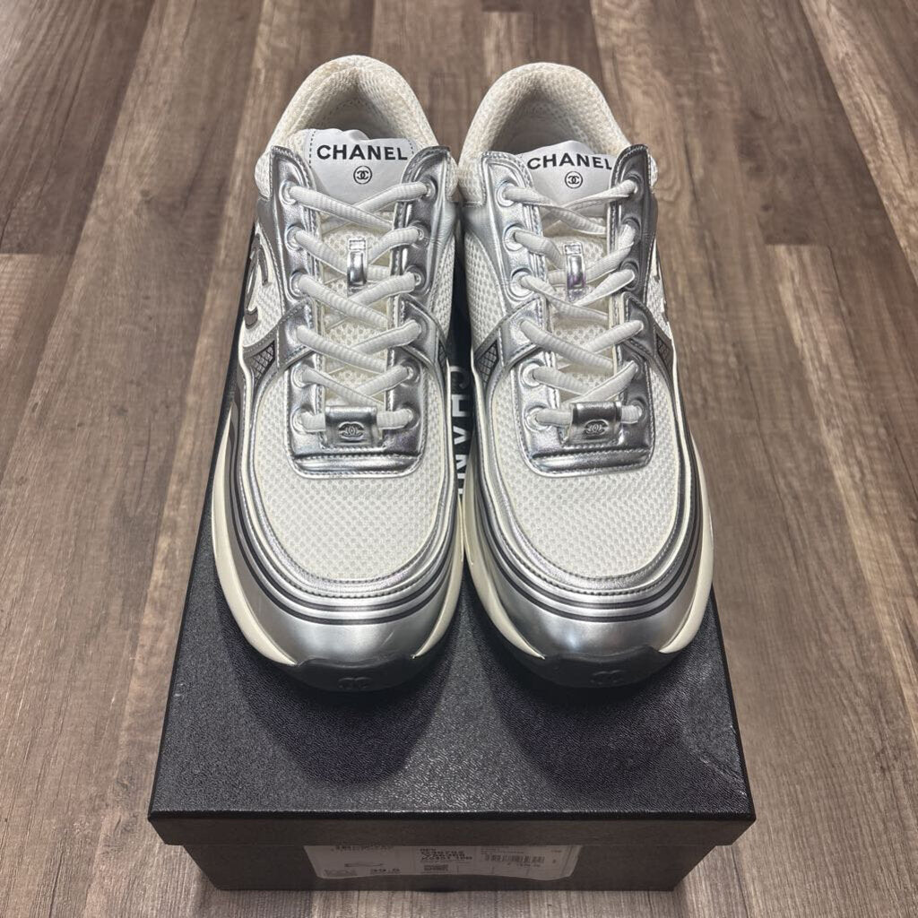 Chanel Trainer Cream Silver