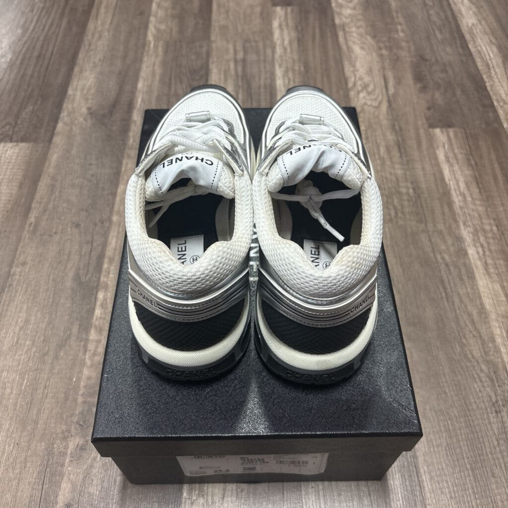 Chanel Trainer Cream Silver