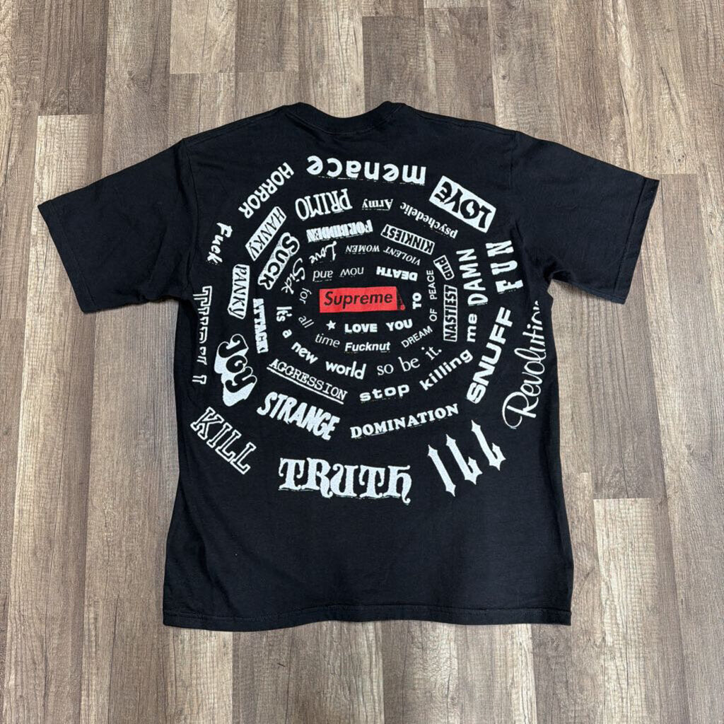 Supreme shirt black multi logo back