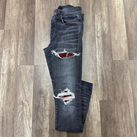 Amiri Jean Mx1 Grey Red Patch