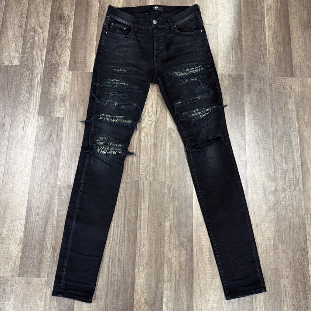 Amiri Jean Mx1 Black Paisley Patch