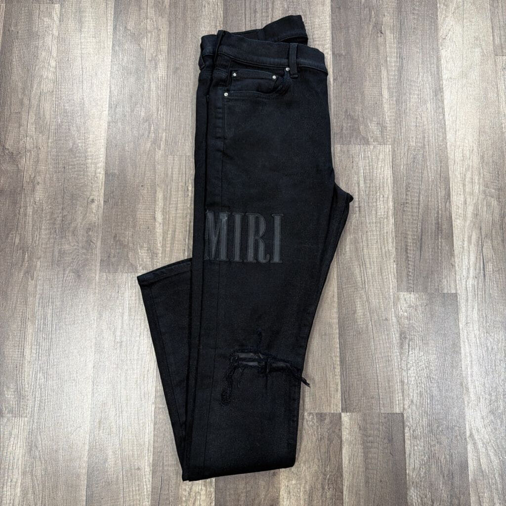 Amiri Jean Oblique Logo Black