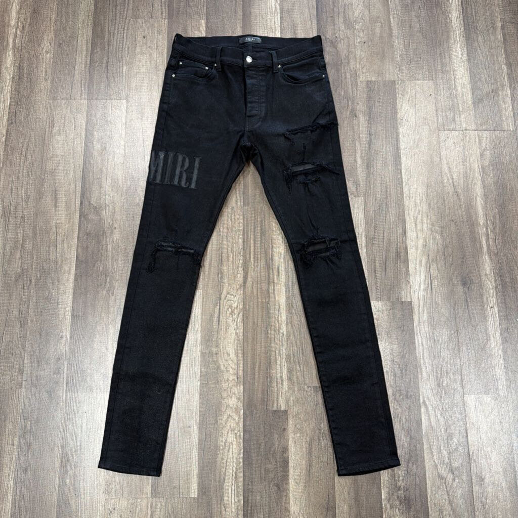 Amiri Jean Oblique Logo Black