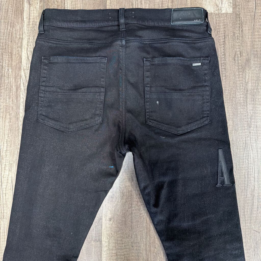 Amiri Jean Oblique Logo Black