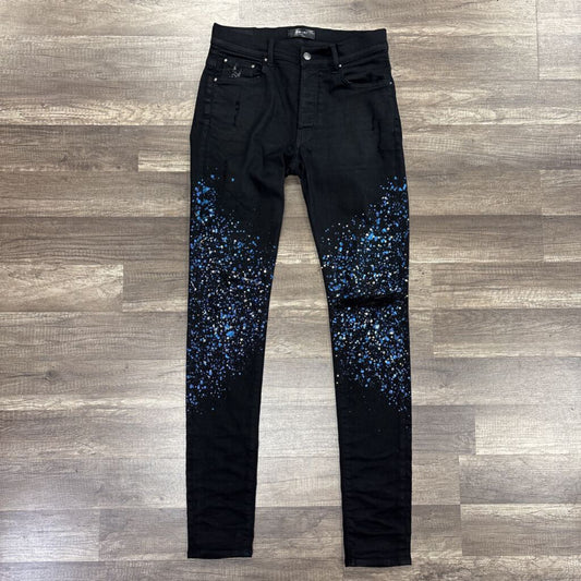 Amiri Jean Bedazzled Black Blue