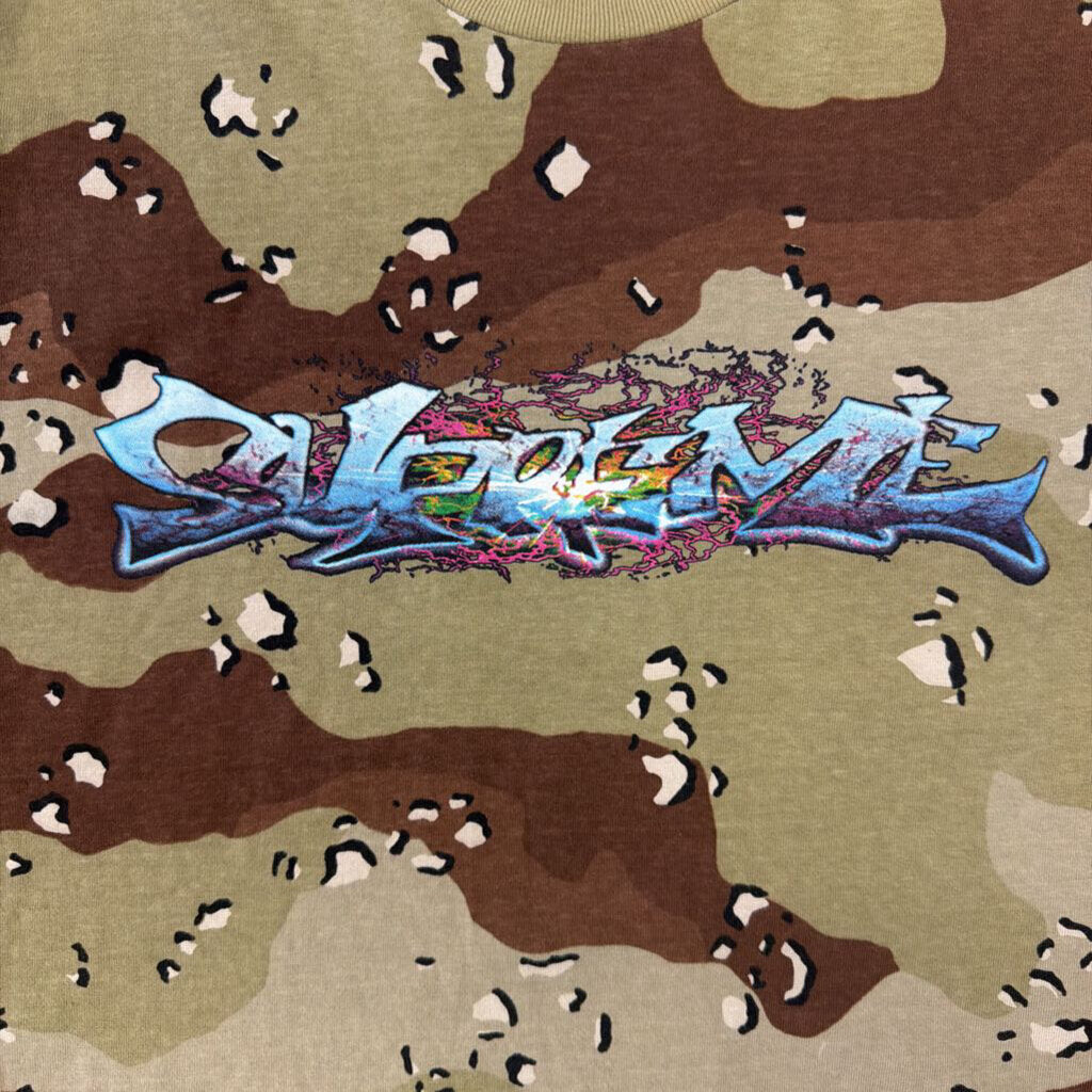 Supreme camo shirt blue logo