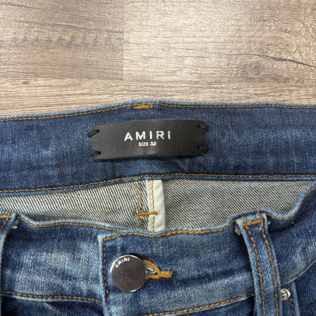 Amiri Jean Oblique Logo dark blue