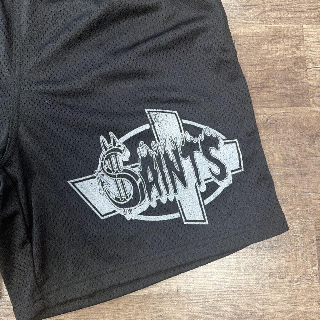 Saints Shorts Black White