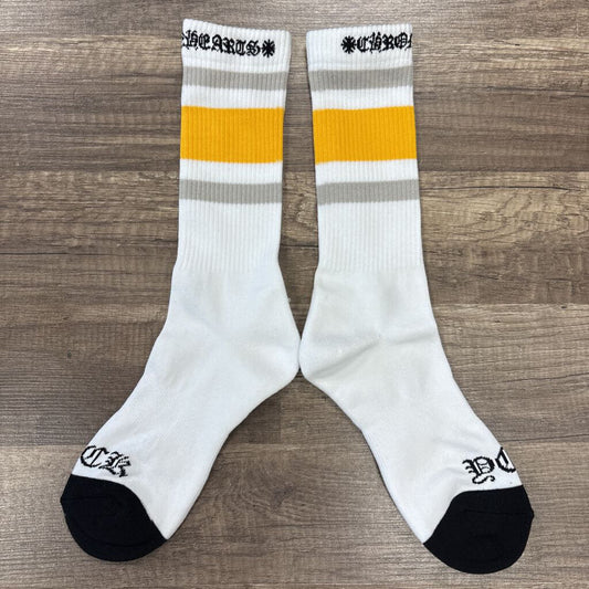 Chrome Hearts White Yellow Stripe Socks