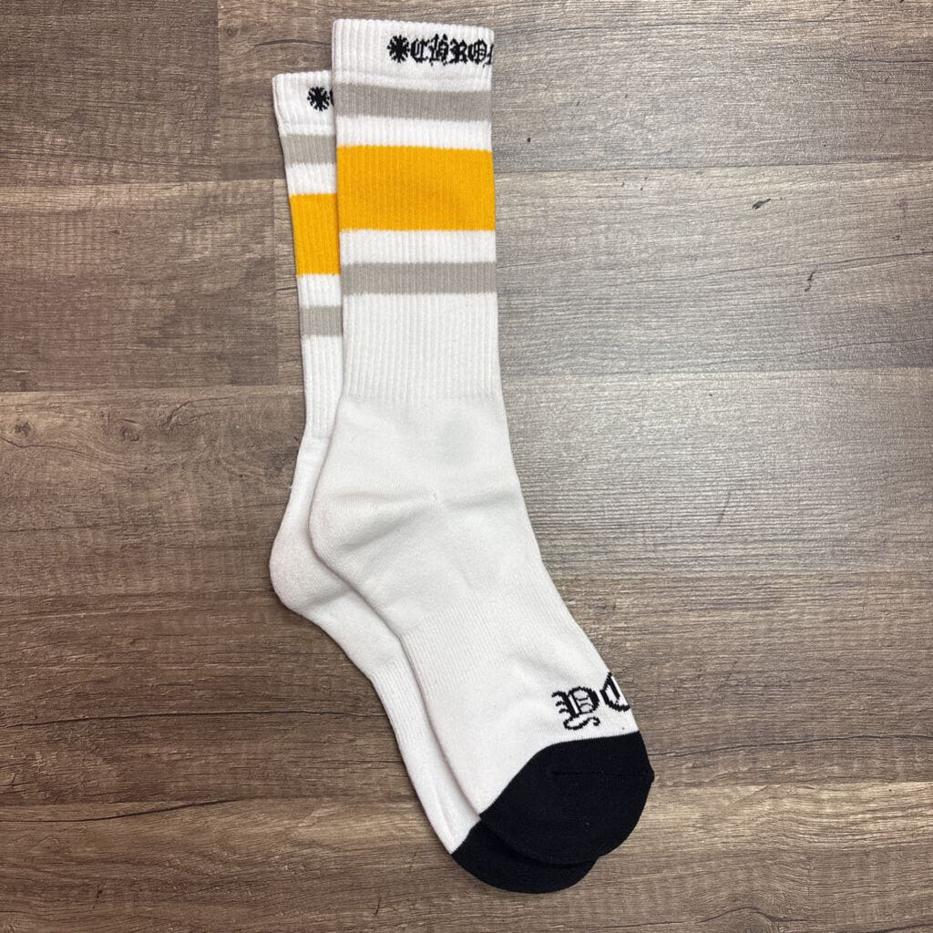 Chrome Hearts White Yellow Stripe Socks
