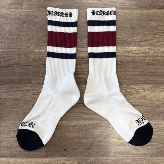Chrome Hearts White Red Stripe Socks