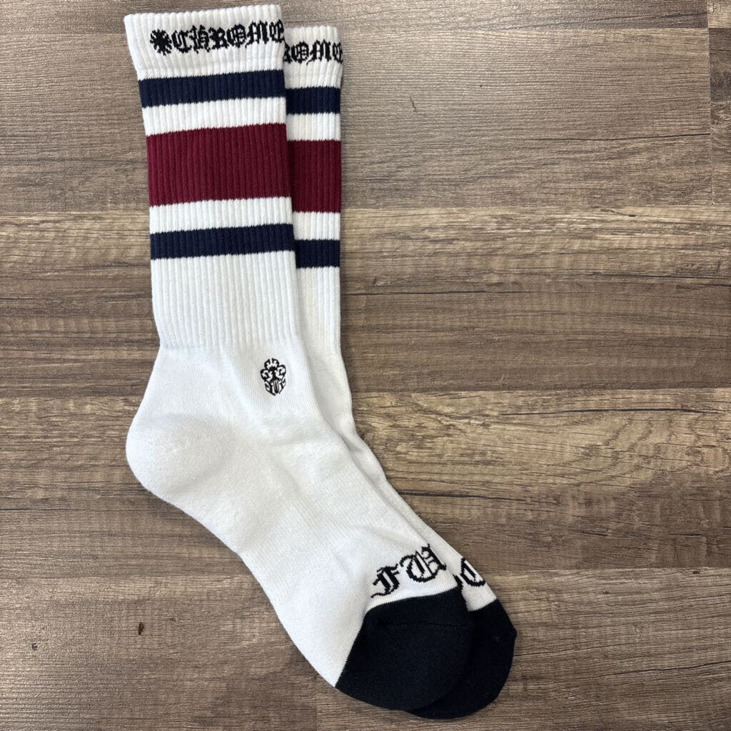 Chrome Hearts White Red Stripe Socks