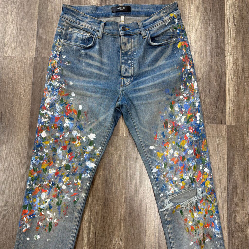 Amiri Jean Distressed Paint