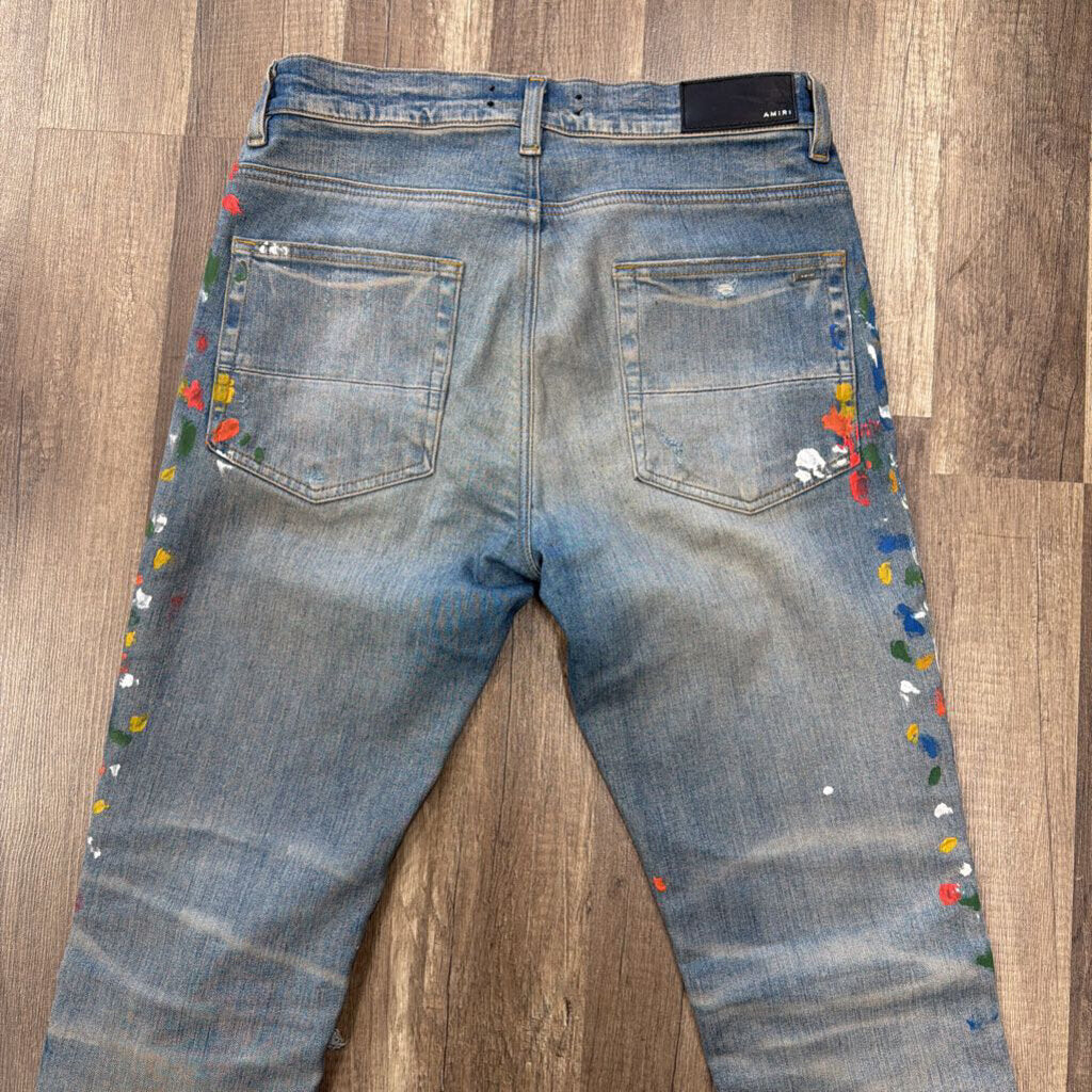 Amiri Jean Distressed Paint