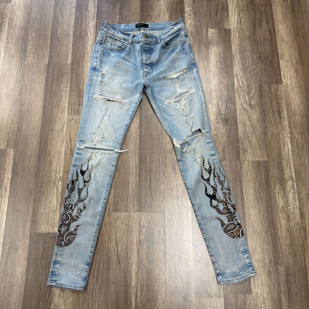 Amiri Jeans Blue/Black Flame