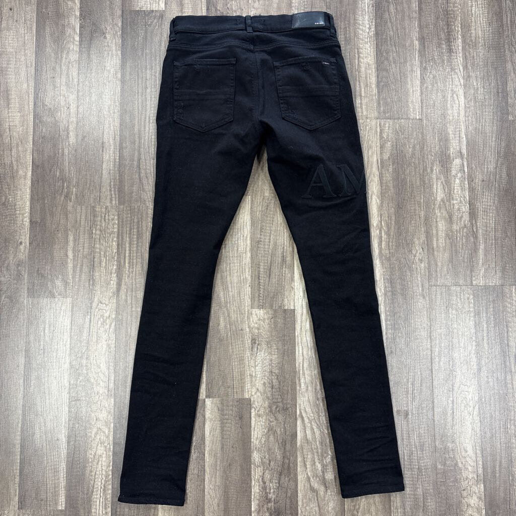 Amiri Jean Triple black Suede Oblique logo