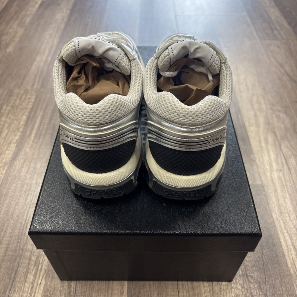 Chanel Trainer White Silver