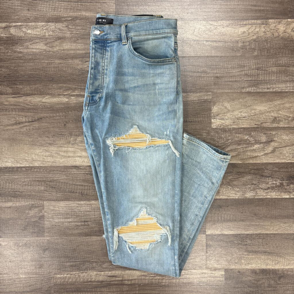 Amiri jean MX 1 yellow patch