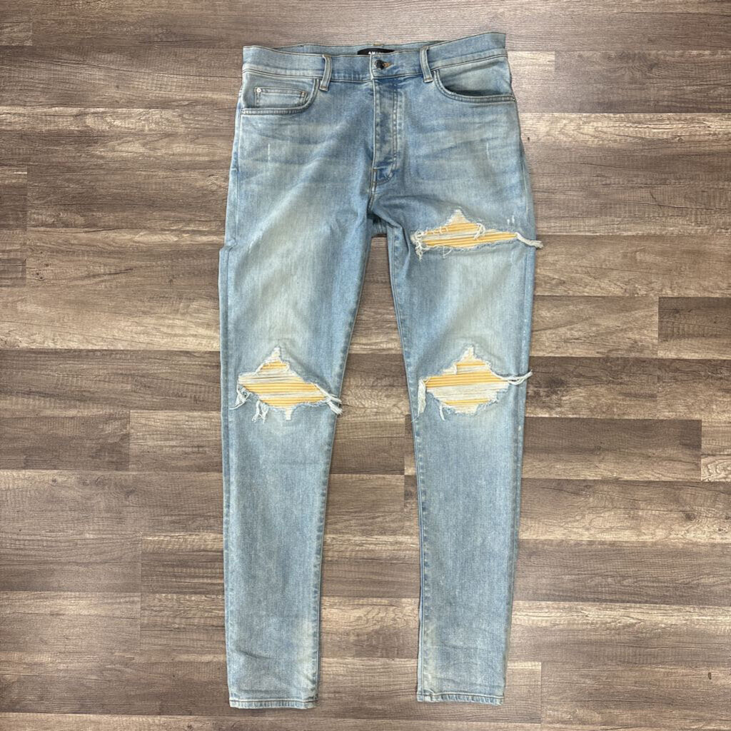 Amiri jean MX 1 yellow patch