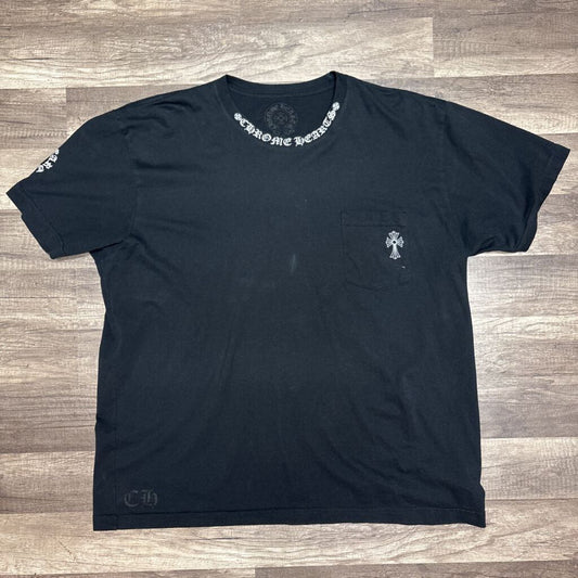 Chrome hearts black neck logo shirt
